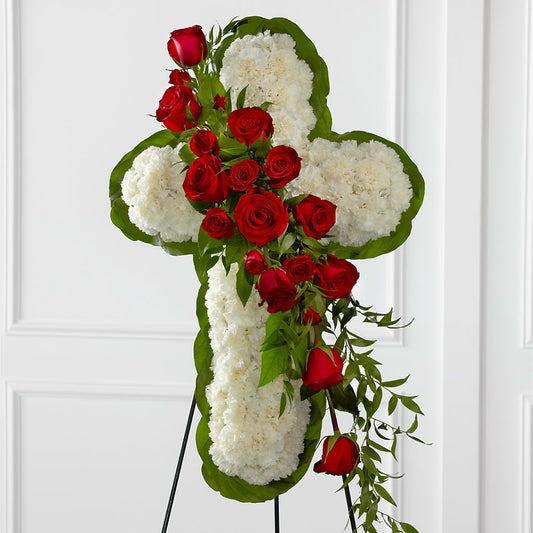 Floral Cross Easel